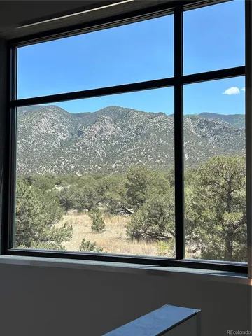 a view of a city with a mountain