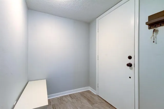 a view of small space with empty racks