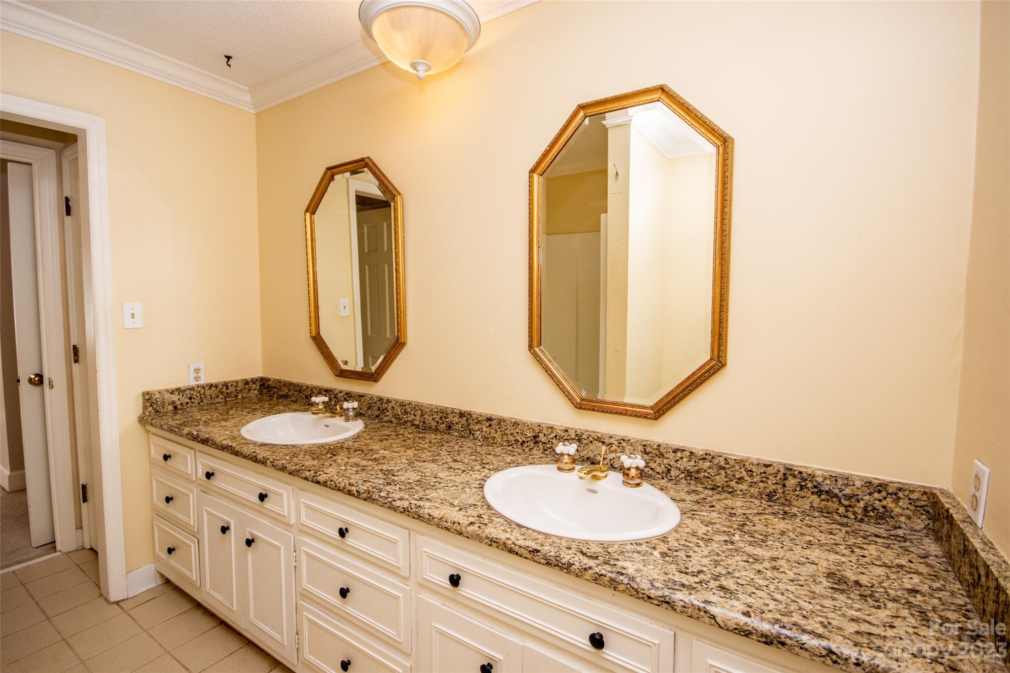 321 St Andrews Road Statesville, NC 28625 - Photo 15 of 19 a bathroom with a granite countertop double vanity sinks and a mirror