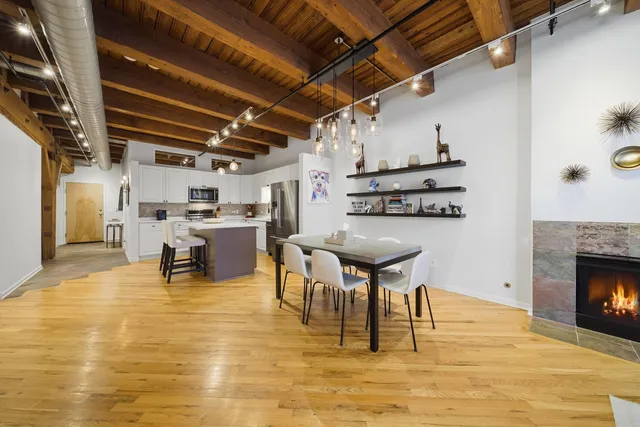 a view of a kitchen with furniture and a kitchen view