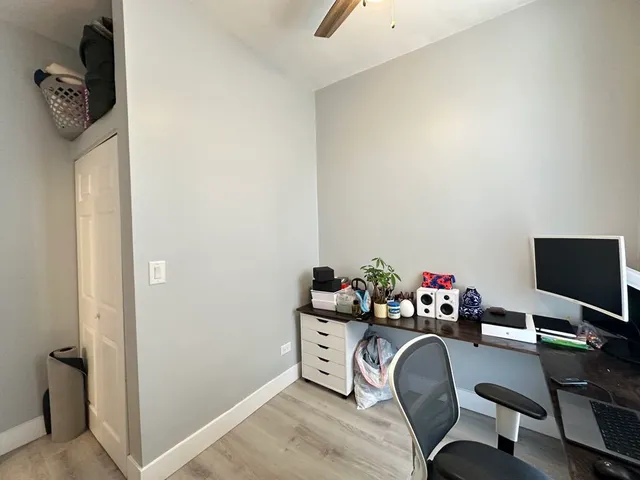 a workspace with a couch