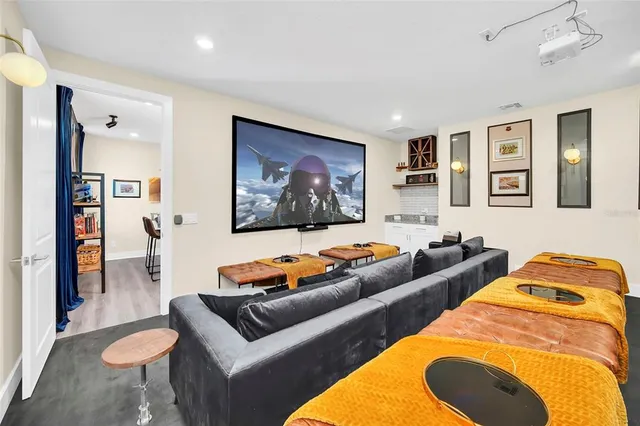 a living room with furniture and a couch