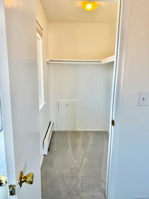 805 Plate Street, Unit 210 Rochester, MI 48307 - Photo 16 of 20 Walk in closet with light carpet and baseboard heating