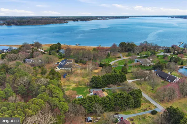 a view of a lake with houses