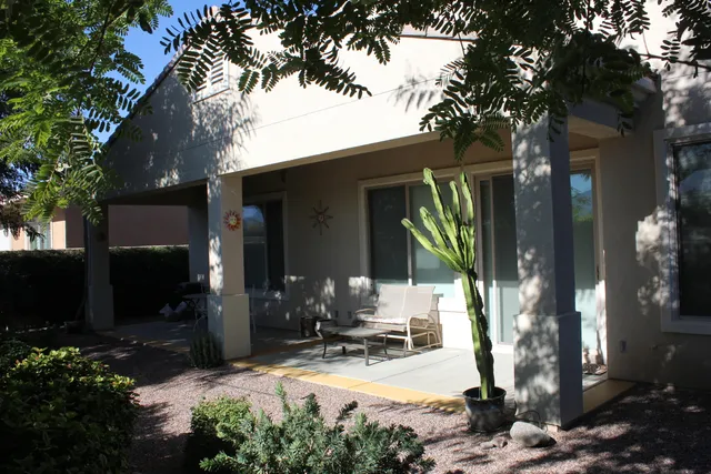 a house view with a outdoor space
