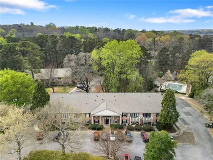 an aerial view of multiple house