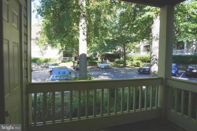 a view of a street from a balcony