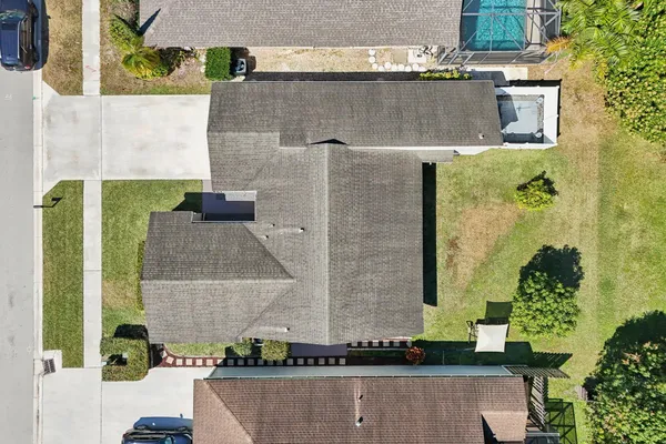 an aerial view of multiple house