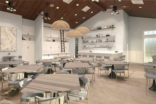 a large kitchen with lots of counter space and window