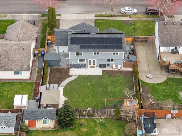 an aerial view of a city