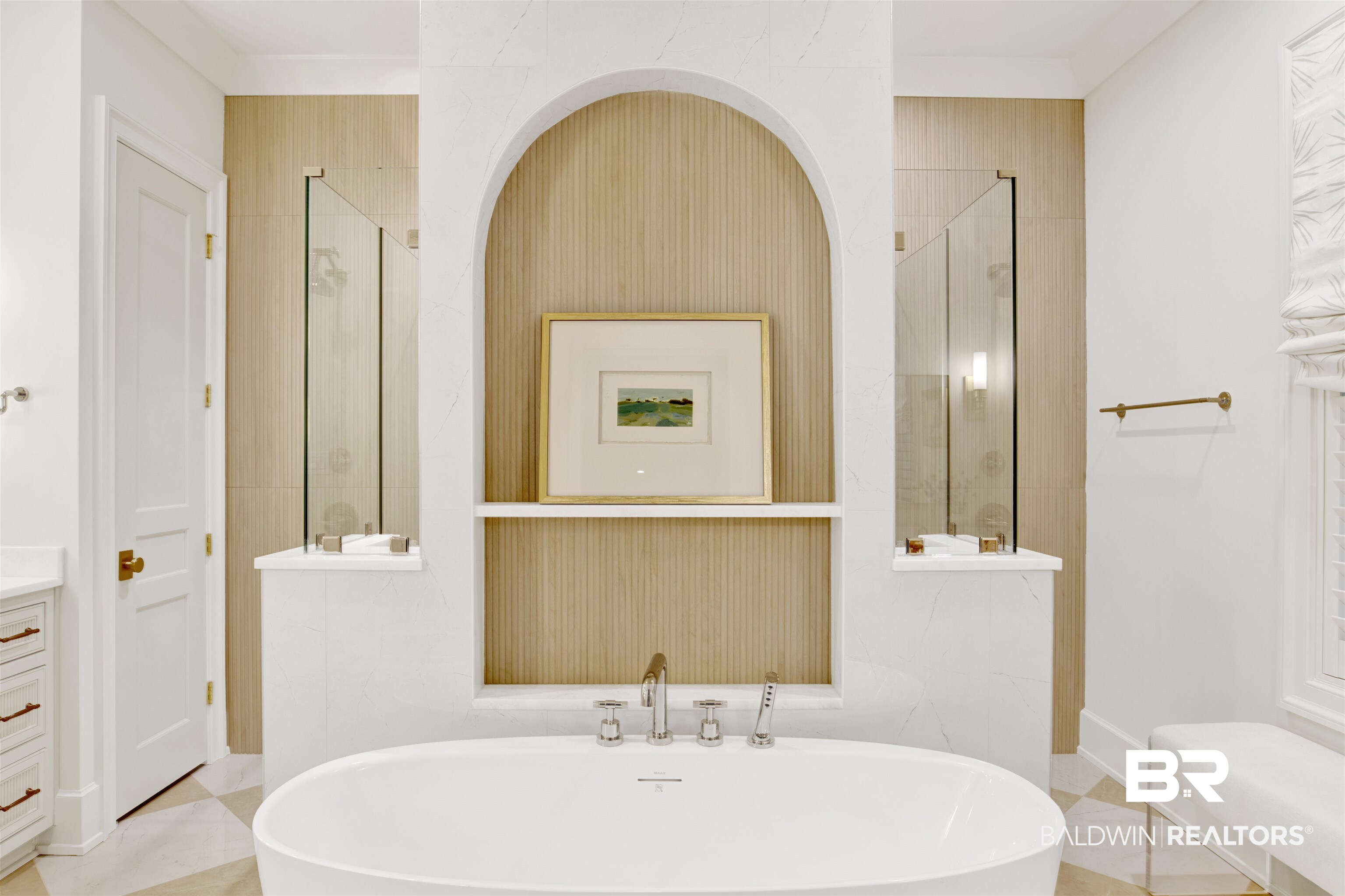 7248 Parker Road Fairhope, AL 36532 - Photo 43 of 55 Full bath with a freestanding tub, walk in shower, and vanity