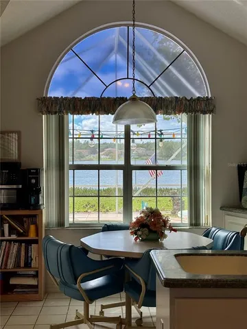 a table and chairs in a room