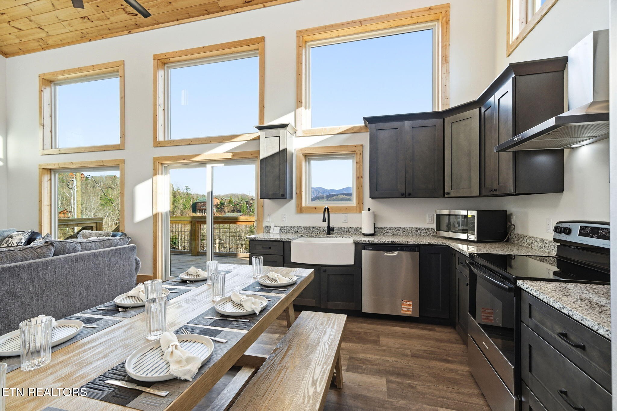 644 Ridge Top Loop Gatlinburg, TN 37738 - Photo 8 of 32 a kitchen with stainless steel appliances kitchen island granite countertop a sink and cabinets