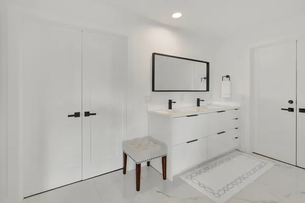 a view of a garden with a building in the background