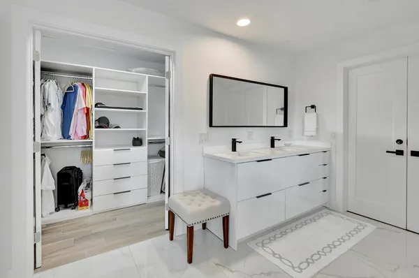 a view of a garden with a lake