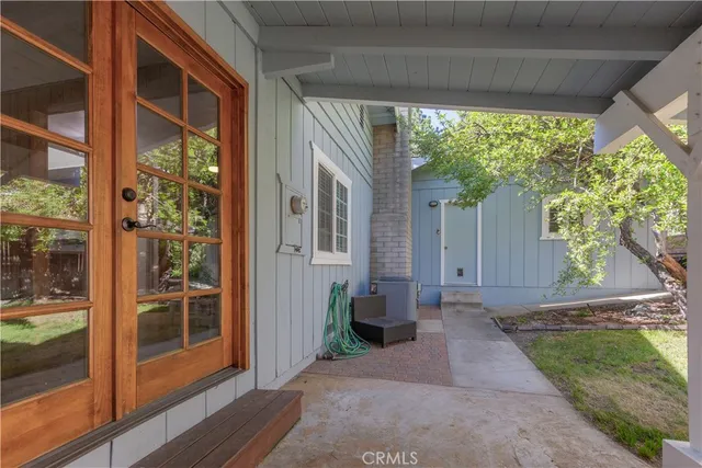 a view of backyard with plants and garden