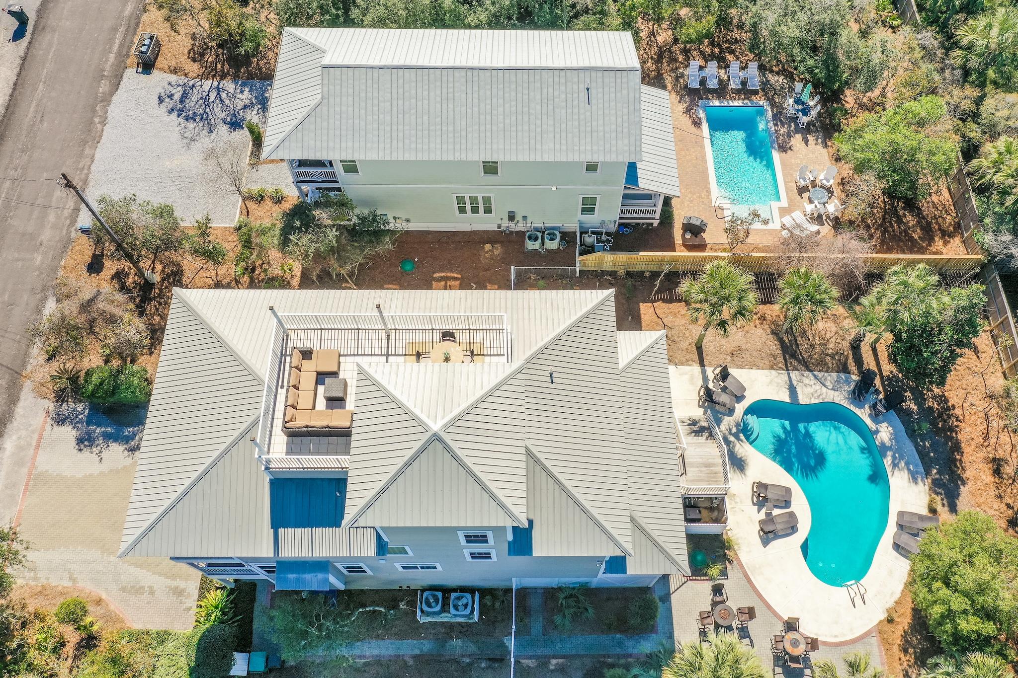 98 Gulf Point Road Santa Rosa Beach, FL 32459 - Photo 14 of 75 an aerial view of a house with a yard and seating space