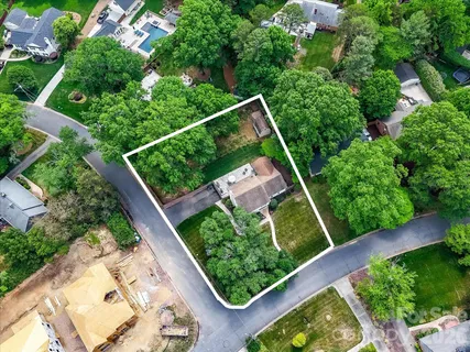 an aerial view of green field