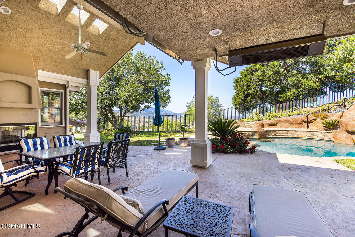 2234 Ranch View Place Thousand Oaks, CA 91362 - Photo 42 of 49 a view of a patio with a table and chairs next to a yard