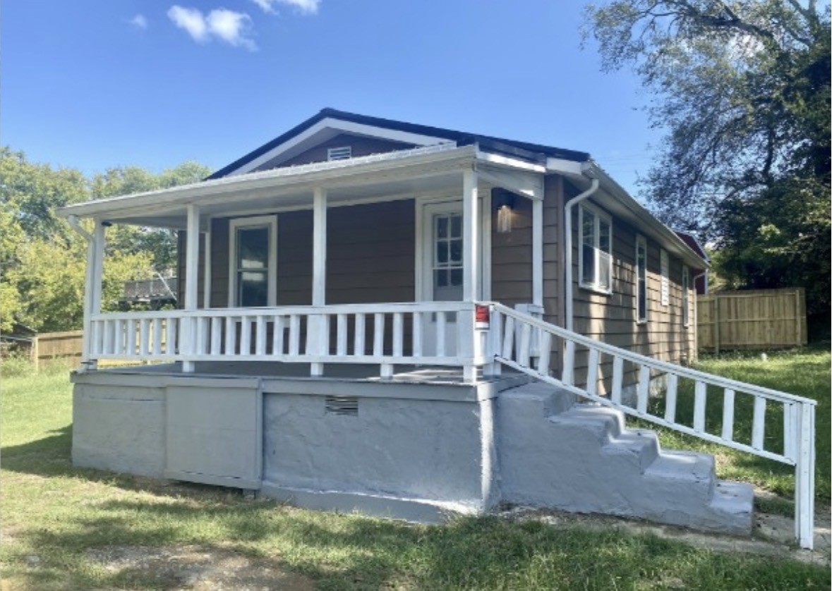 front view of a house with a porch