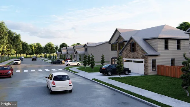 a car parked in front of a house