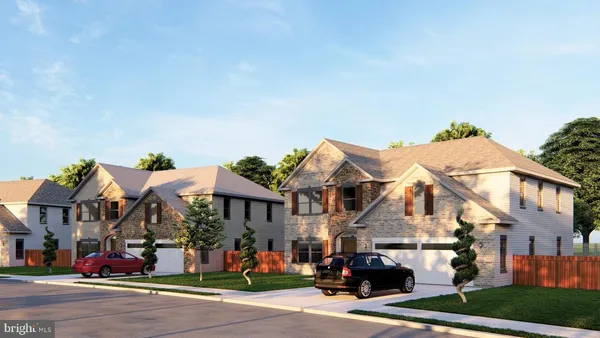 a front view of multiple houses