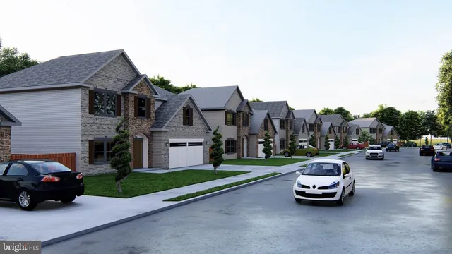 a car parked in front of a house