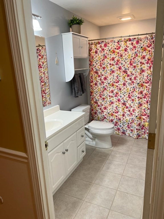 142 Clay Pond Road Bourne, MA 02532 - Photo 37 of 42 a bathroom with a sink a toilet and shower curtain