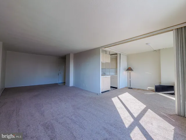 a view of a big room with closet and cabinet