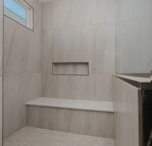 a bathroom with a shower