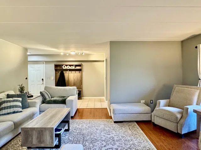 a view of wooden door