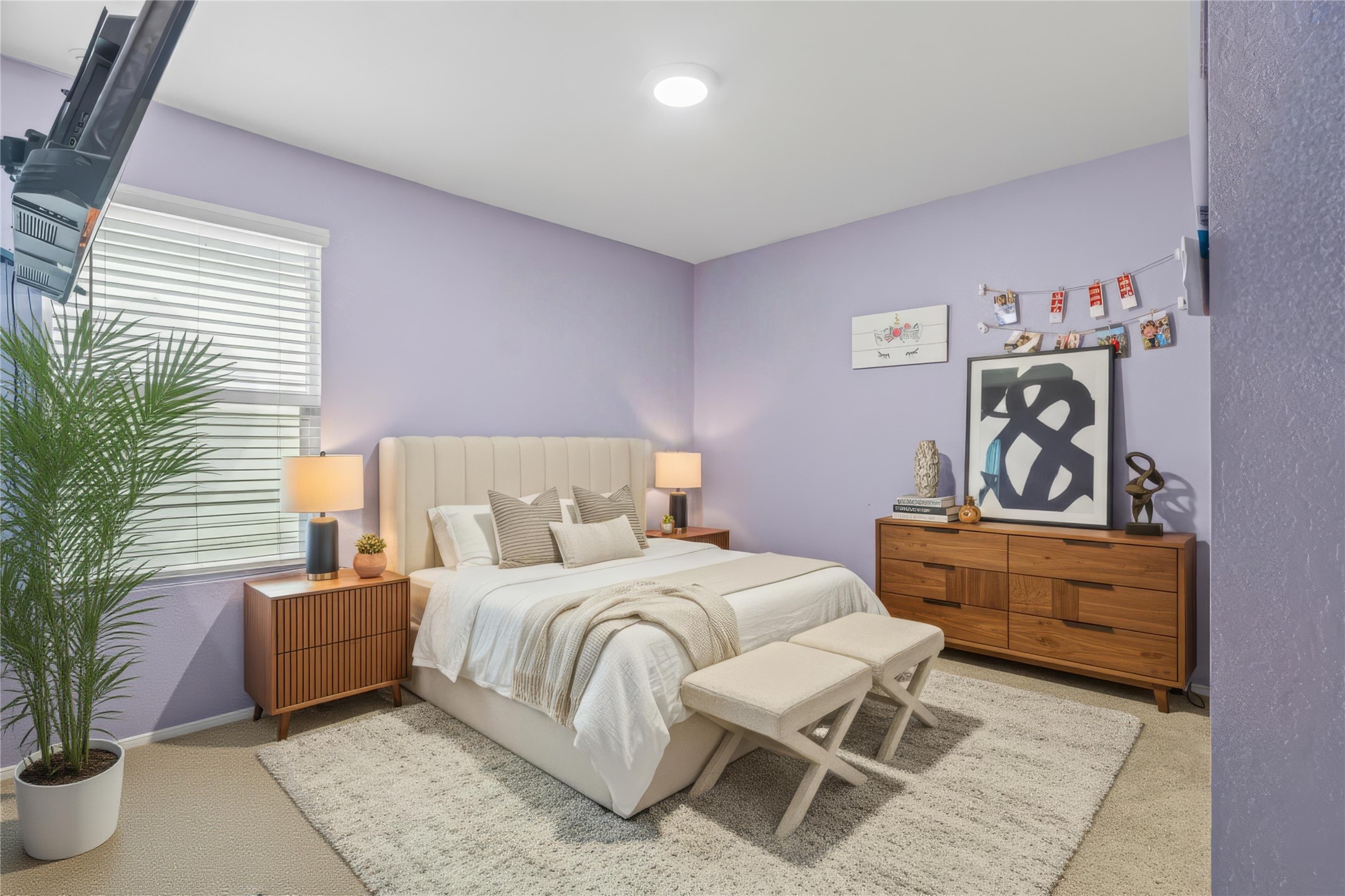 339 Euclid Lane Kyle, TX 78640 - Photo 14 of 17 a bedroom with a bed and a potted plant