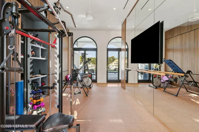 a view of empty room with floor to ceiling window