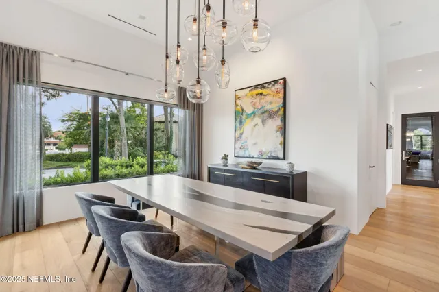 a large kitchen with cabinets