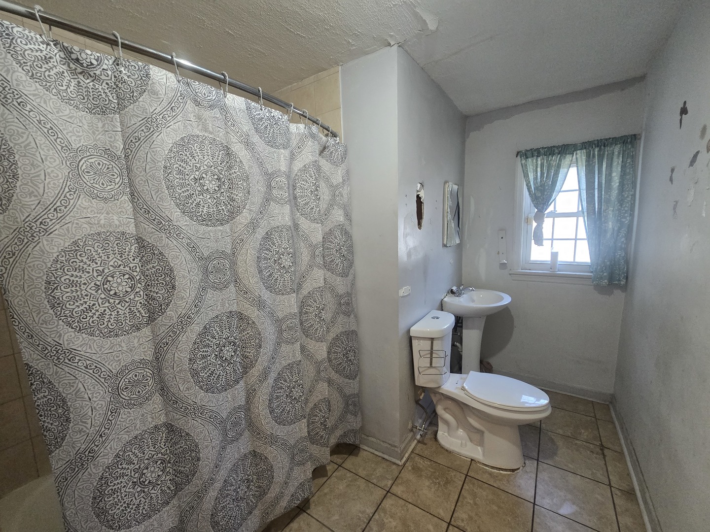 566 Hirsch Avenue Calumet City, IL 60409 - Photo 13 of 29 a white toilet sitting next to a shower curtain