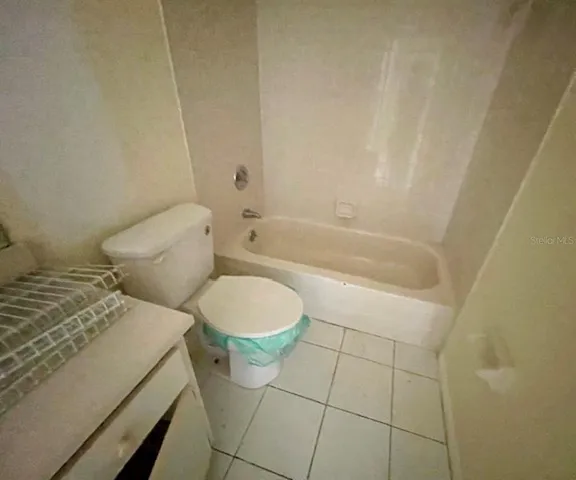 a bathroom with a toilet and a bathtub