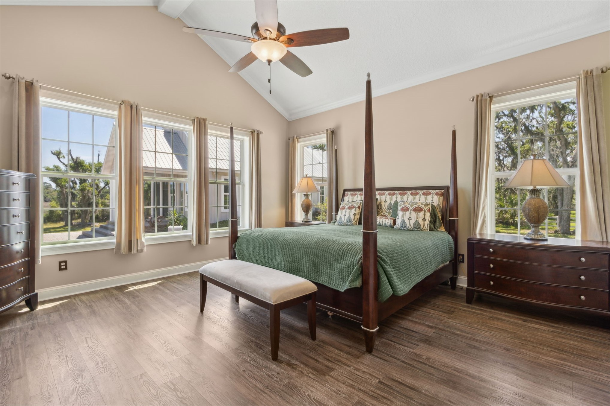 1900 Sycamore Lane Fernandina Beach, FL 32034 - Photo 13 of 54 a bedroom with a bed and wooden floor