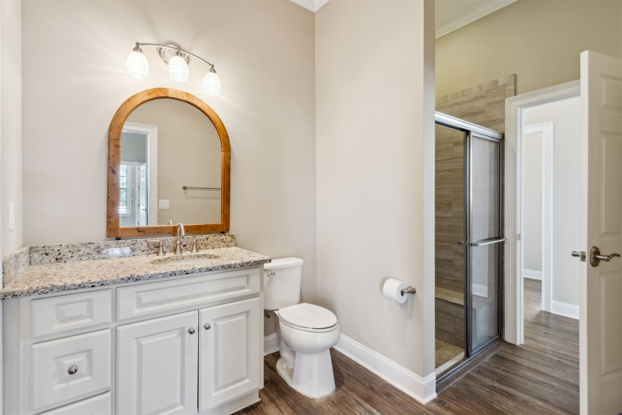 1900 Sycamore Lane Fernandina Beach, FL 32034 - Photo 37 of 54 a bathroom with a granite countertop sink toilet and shower