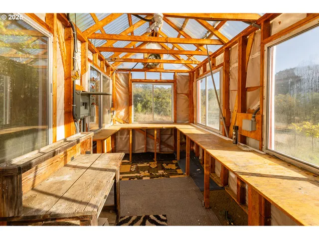 a view of a lake from a yard