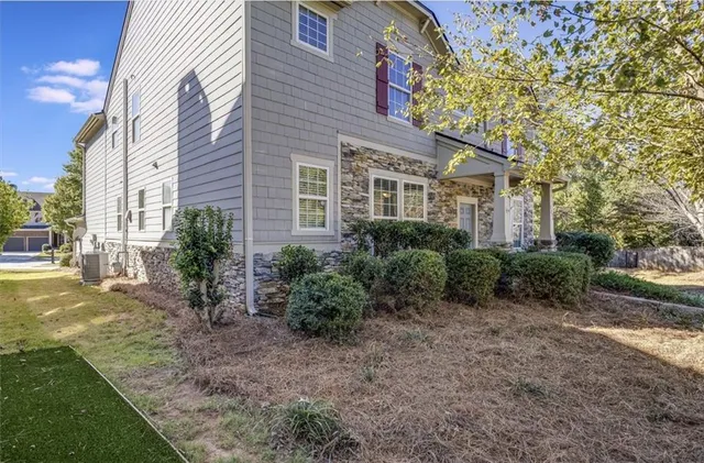 a view of a backyard with a garden