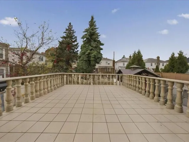 a view of terrace with trees