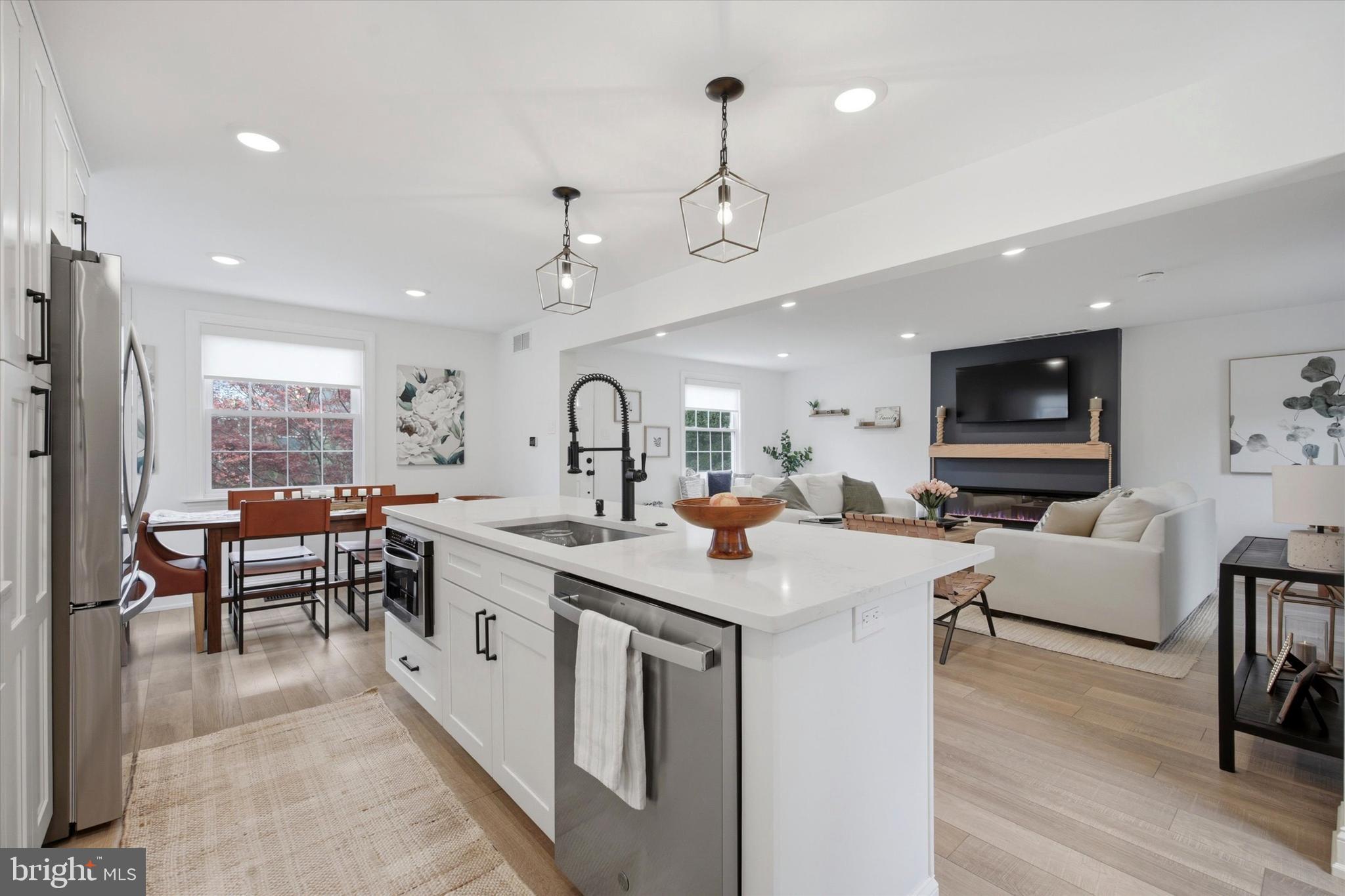 506 St Albans Road Havertown, PA 19083 - Photo 10 of 25 Kitchen into Dining and Living Rooms