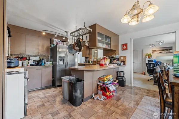 a kitchen view of counter top space