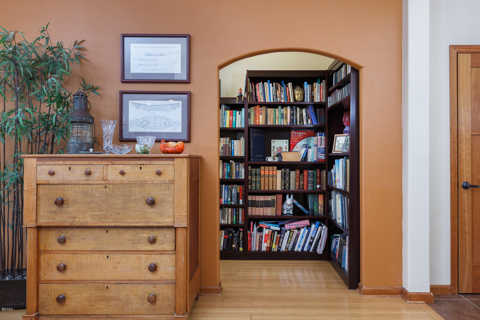 9357 Yaquina Bay Road Newport, OR 97365 - Photo 8 of 47 Library wall