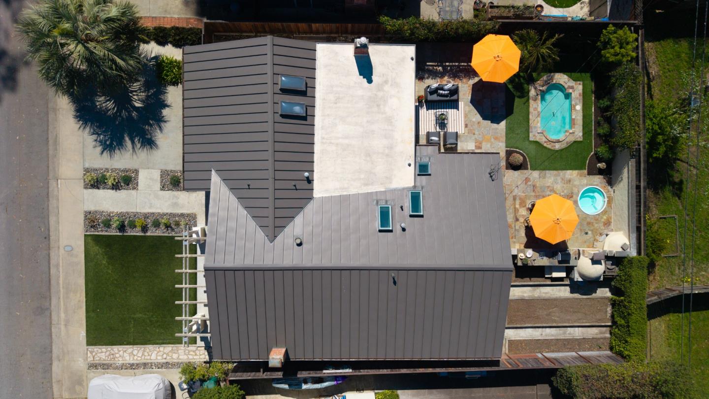 105 Wesley Street Capitola, CA 95010 - Photo 47 of 55 an aerial view of a house with a swimming pool