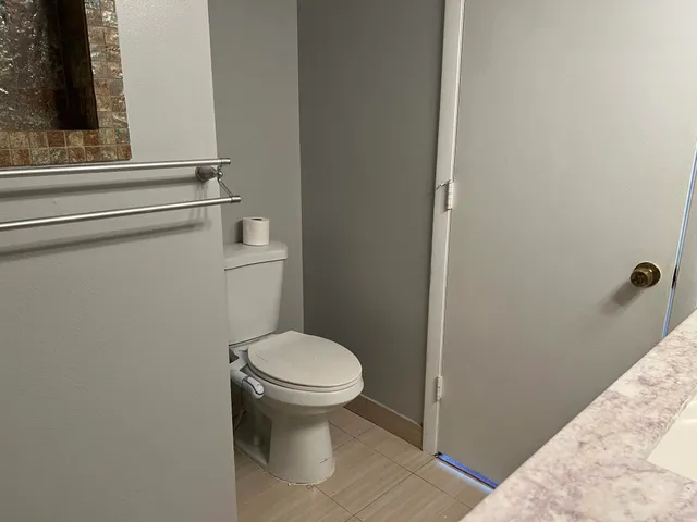 a bathroom with a sink and toilet