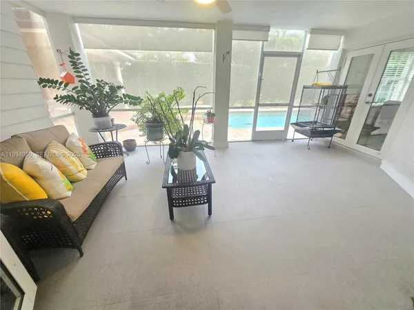 a view of a pathway with a yard