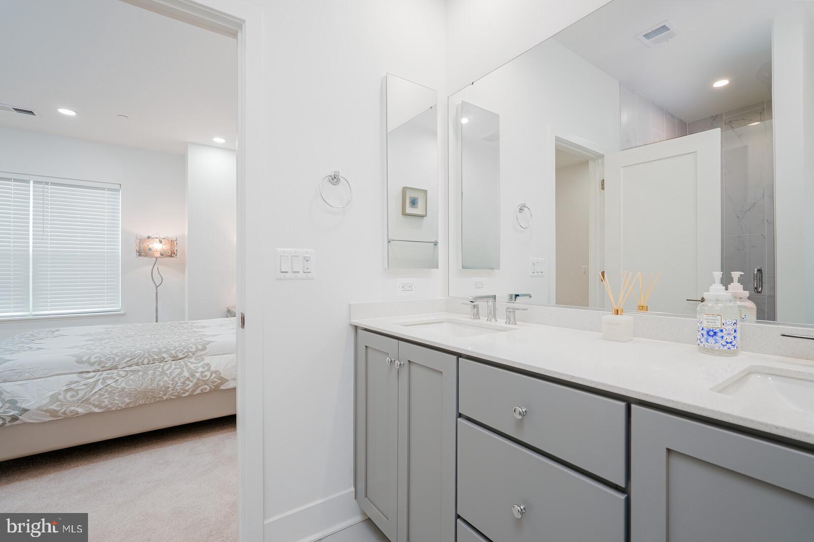5345 Zenith Overlook Bethesda, MD 20816 - Photo 34 of 53 a en suite bathroom with double sink and a mirror