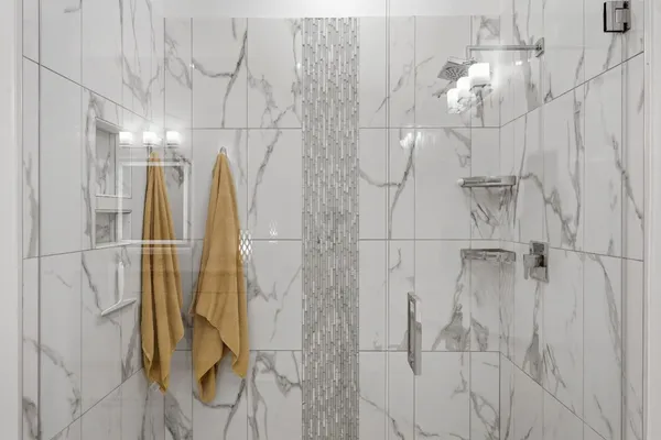 a bathroom with a shower