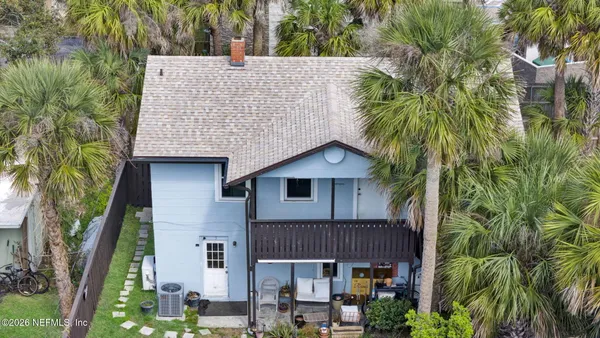 an aerial view of a house